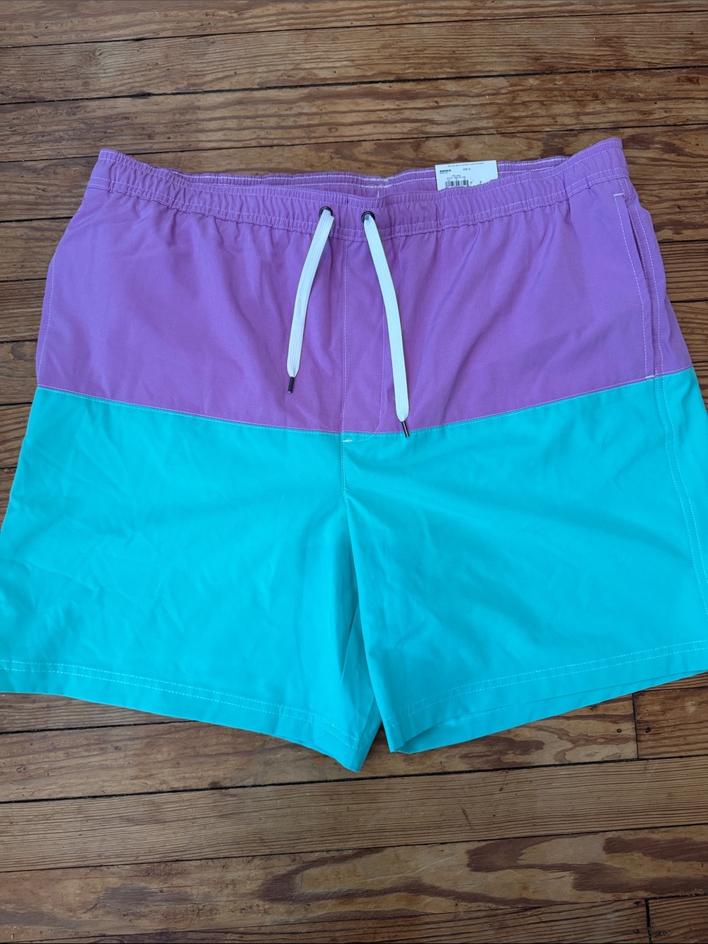 Sonoma Purple & Teal Colorblock Swim Trunks